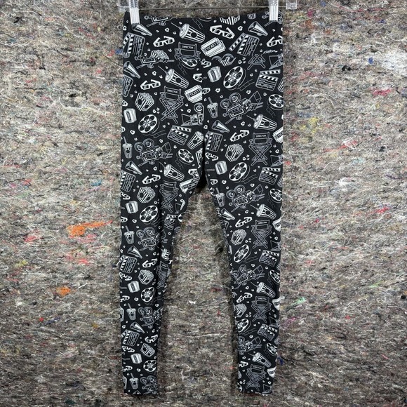 Lularoe Movies And Films Leggings Black One‎ Size Stretch - Picture 1 of 11